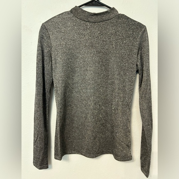 NWT Reformation black metallic mock turtle neck, women’s size medium. - Picture 1 of 5